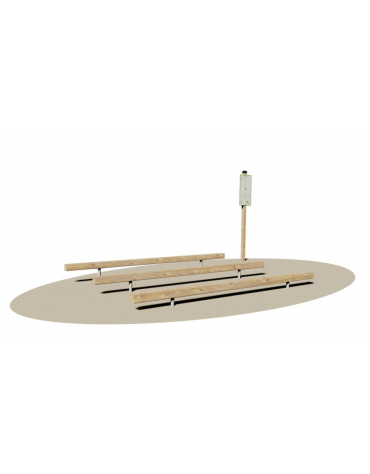 Stazione superamento ostacoli in legno e acciaio - cm 290x209x30h