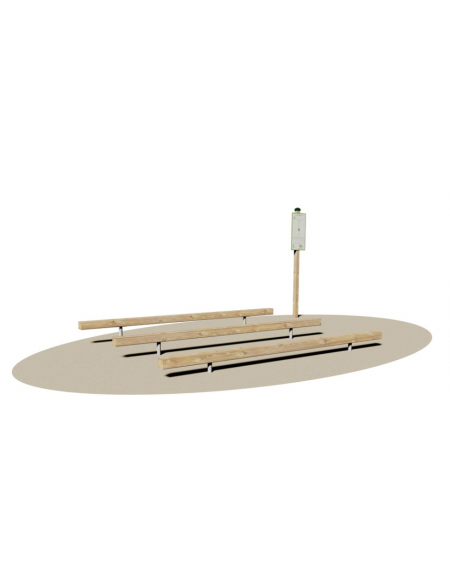 Stazione superamento ostacoli in legno e acciaio - cm 290x209x30h
