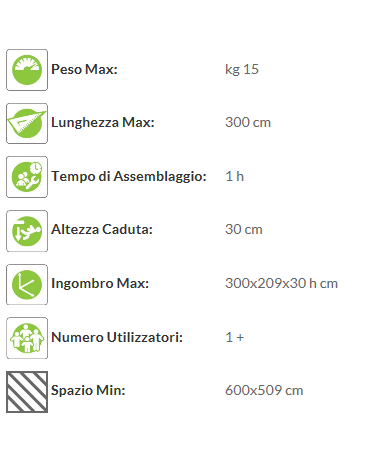 Stazione superamento ostacoli in legno e acciaio - cm 290x209x30h