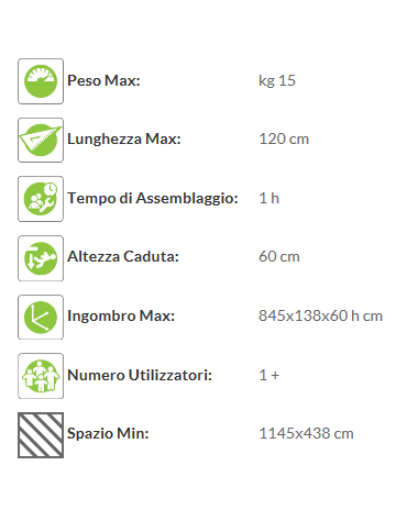 Stazione Superamento ostacoli in legno e acciaio con cinque moduli - cm 835x138x60h