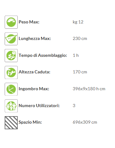 Attrezzo fitness in legno e acciaio per appoggio a braccia tese - cm 396x9x180h