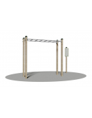 Attrezzo fitness in legno e acciaio per Arrampicata orizzontale - cm 245x76x240h