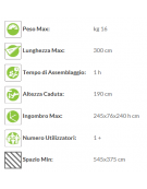 Attrezzo fitness in legno e acciaio per Arrampicata orizzontale - cm 245x76x240h
