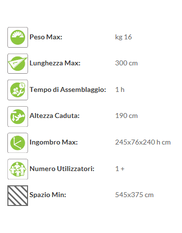 Attrezzo fitness in legno e acciaio per Arrampicata orizzontale - cm 245x76x240h
