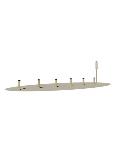 Slalom in legno Altezza cm 50 - dimensioni cm 625x9x50h