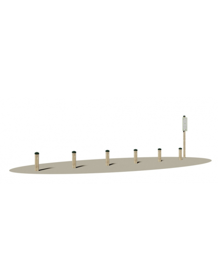 Slalom in legno Altezza cm 50 - dimensioni cm 625x9x50h