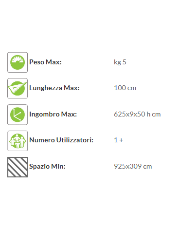 Slalom in legno Altezza cm 50 - dimensioni cm 625x9x50h