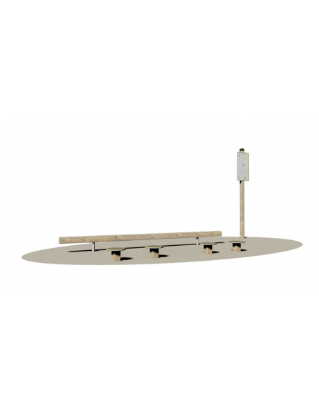 Attrezzo fitness per Flessioni braccia in legno e acciaio - cm 290x120x25h