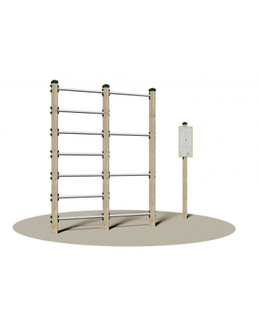 Attrezzo fitness in legno e acciaio per Arrampicata - cm 190x9x240h
