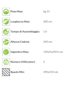 Attrezzo fitness in legno e acciaio per Arrampicata - cm 190x9x240h