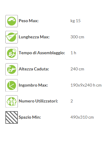 Attrezzo fitness in legno e acciaio per Arrampicata - cm 190x9x240h
