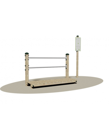 Stazione Stretching braccia in legno e acciaio - cm 178x60x110h