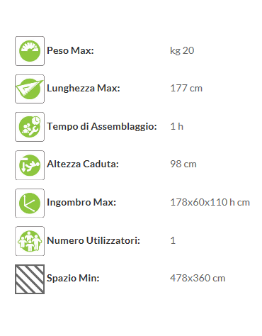 Stazione Stretching braccia in legno e acciaio - cm 178x60x110h