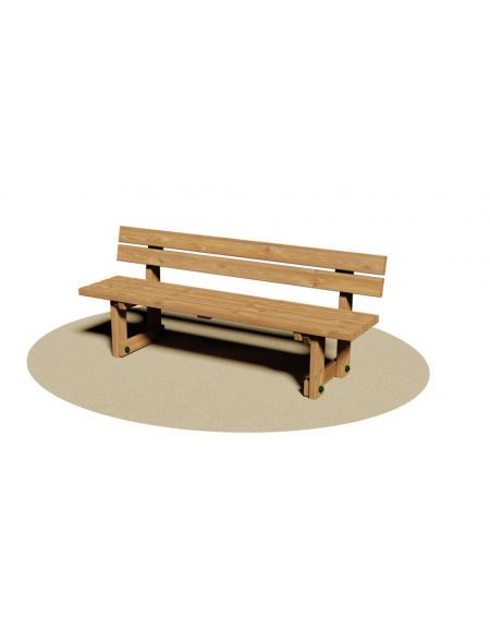 Panca in legno di pino nordico da esterno per giardino cm 190 x 50 x 80 h - Altezza sedile cm 45