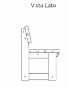 Panca in legno di pino nordico da esterno per giardino cm 190 x 50 x 80 h - Altezza sedile cm 45