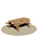 Tavolo in legno da esterno con panche ribaltabili - cm 190x150x80h