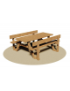 Tavolo pic nic in legno con 2 panche con spalliera in legno - cm 190x180x80h