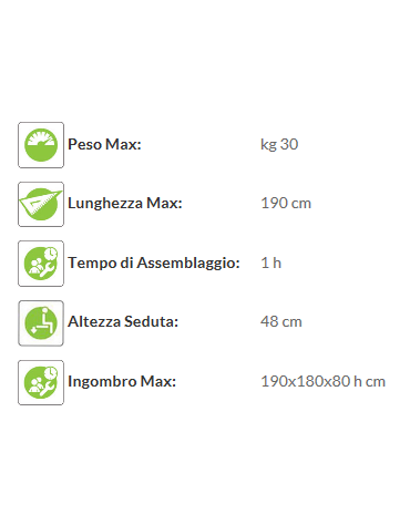 Tavolo pic nic in legno con 2 panche con spalliera in legno - cm 190x180x80h - Da tassellare