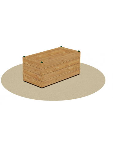 Fioriera rettangolare in legno di pino nordico impregnato - cm 50x100x50h
