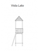 Torretta in legno per guardaspiaggia - dimensioni cm 119x180x480h