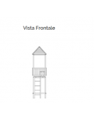 Torretta in legno per guardaspiaggia - dimensioni cm 119x180x480h