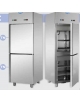 Armadio Combinato Refrigerato GN 2/1 in Acciaio Inox a doppia temperatura (TN + TN) con 2 sportelli CM 71X80X203H