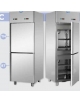 Armadio Combinato Refrigerato GN 2/1 in Acciaio Inox a doppia temperatura (TN + BT) con 2 sportelli CM 71X80X203H