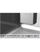 Armadio Refrigerato 600 monoblocco in Acciaio Inox a temp. normale, 2 sportelli cm 71x70x203h