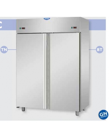 Armadio Comb. Refrigerato Inox a doppia temp. (TN + BT) 2 prt cm 142x80x203h