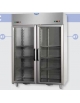 Armmadio Combinato Refrigerato 1200 Inox, doppia temperatura (BT + BT) 2 porte a vetro cm 142x70x203h