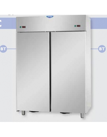 Armadio Comb. Refrigerato 1200 Inox a doppia temp. (BT + BT) 2 porte cm 142x70x203h