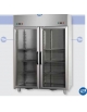 Armadio Combinato Refrigerato GN 2/1 in Acciaio Inox a doppia temperatura (TN + TN) con 2 porte in vetro cm 142x80x203h
