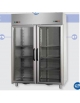 Armadio Combinato Refrigerato GN 2/1 in Acciaio Inox a doppia temperatura (TN + BT) con 2 porte in vetro cm 142x80x203h