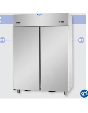 Armadio Combinato Refrigerato in Acciaio Inox a doppia temperatura (BT + BT) con 2 porte cm 142x80x203h