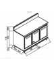 Retrobanco bar refrigerato 3 sportelli con evaporatore statico -  predisposto per motore remoto -  cm. 150x65x112h