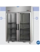 Armadio Combinato Refrigerato GN 2/1 in Acciaio Inox a doppia temperatura (BT + BT) con 2 porte in vetro cm 142x80x203h