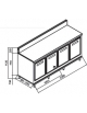 Retrobanco bar refrigerato 4 sportelli con evaporatore statico - predisposto per motore remoto - cm. 200x65x112h