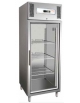 Armadio frigorifero inox AISI 304 con una porta in vetro Lt. 700  -2 +8°C - cm 74x83x201h - Classe energetica B