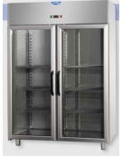 Armadio Refrigerato congelatore Lt 1.400 GN 2/1 in Acciaio Inox a bassa temperatura con 2 porte - cm 142x80x203h