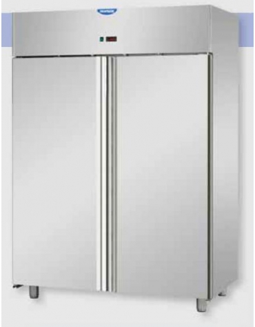 Armadio Refrigerato Lt 1.400 GN 2/1 monoblocco in Acciaio Inox a temperatura normale con 2 porte - cm 142x80x203h