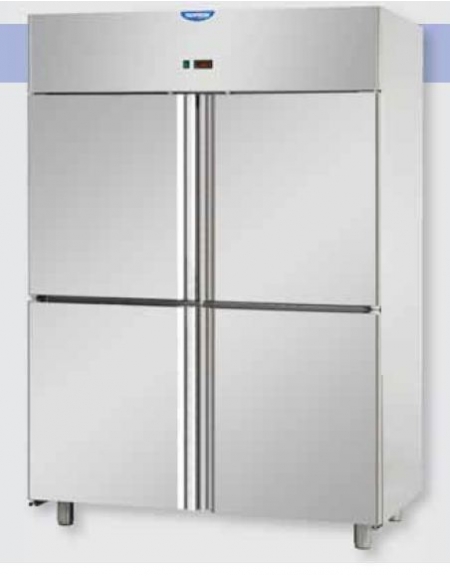 Armadio Refrigerato Lt 1.400 GN 2/1 monoblocco in Acciaio Inox a temperatura normale con 2 porte - cm 142x80x203h