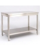 Tavolo in acciaio inox con ripiano Dimensioni cm.190x70x85/90h