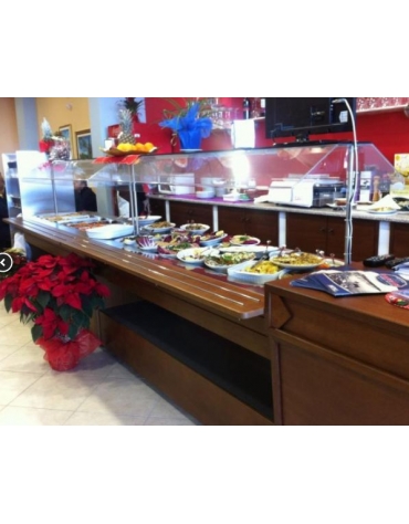 Carrello espositore buffets caldo a bagnomaria cm. 206x79x149h - USATO