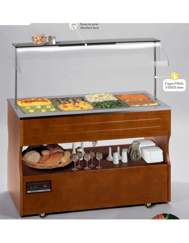 Carrello espositore buffets caldo a bagnomaria cm. 206x79x149h