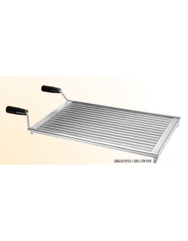 Griglia a pietra lavica da banco a gas - Dimensioni piano cottura cm 31,2x48,3 - Dimensioni esterne cm 33x54x22h