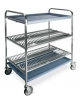 Carrello inox scolapiatti e bicchieri - 2 piani scolapiatti, 1 scolabicchieri - Portata piatti circa 120 - cm 87x62x121h