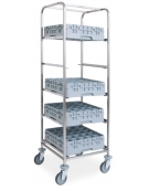 Carrello portacestelli per bicchieri - nr. 5 coppie guide passo cm 30 - cm 64x60x184h