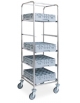 Carrello portacestelli per bicchieri - nr. 7 coppie guide passo cm 22 - Dimensioni cm 64x60x184h