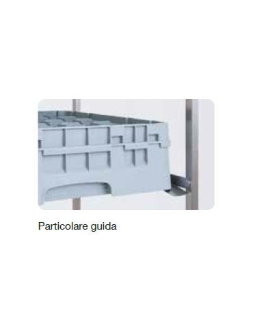 Carrello portacestelli per bicchieri - nr. 7 coppie guide passo cm 22 - Dimensioni cm 64x60x184h