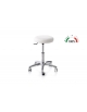 SGABELLO GIREVOLE CON BASE IN ALLUMINIO E SEDILE IMBOTTITO - PISTONE A GAS 140MM
